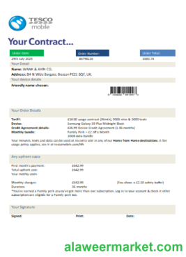 Tesco Mobile utility business bill, SCR